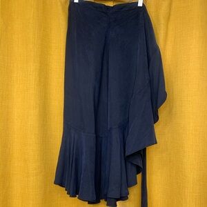 HIGH LOW NAVY TIE SKIRT